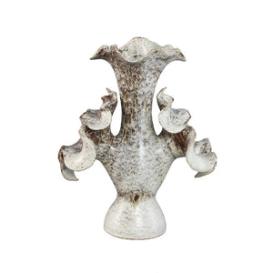 Vase – Keramik Material, Wellen Blumen Design, Runde Form, Beige – Isidro | PTMD