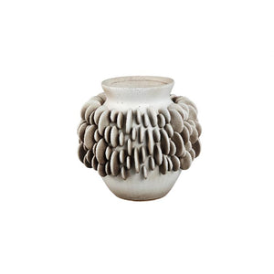 Vase – Keramik Material, Rundes Schuppenmuster, Runde Form, Niedrig, S – Wina | PTMD