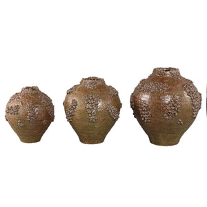 Vase – Keramik Material, Raue Oberfläche, Korallen Design, Grün ,L – Deisy | PTMD