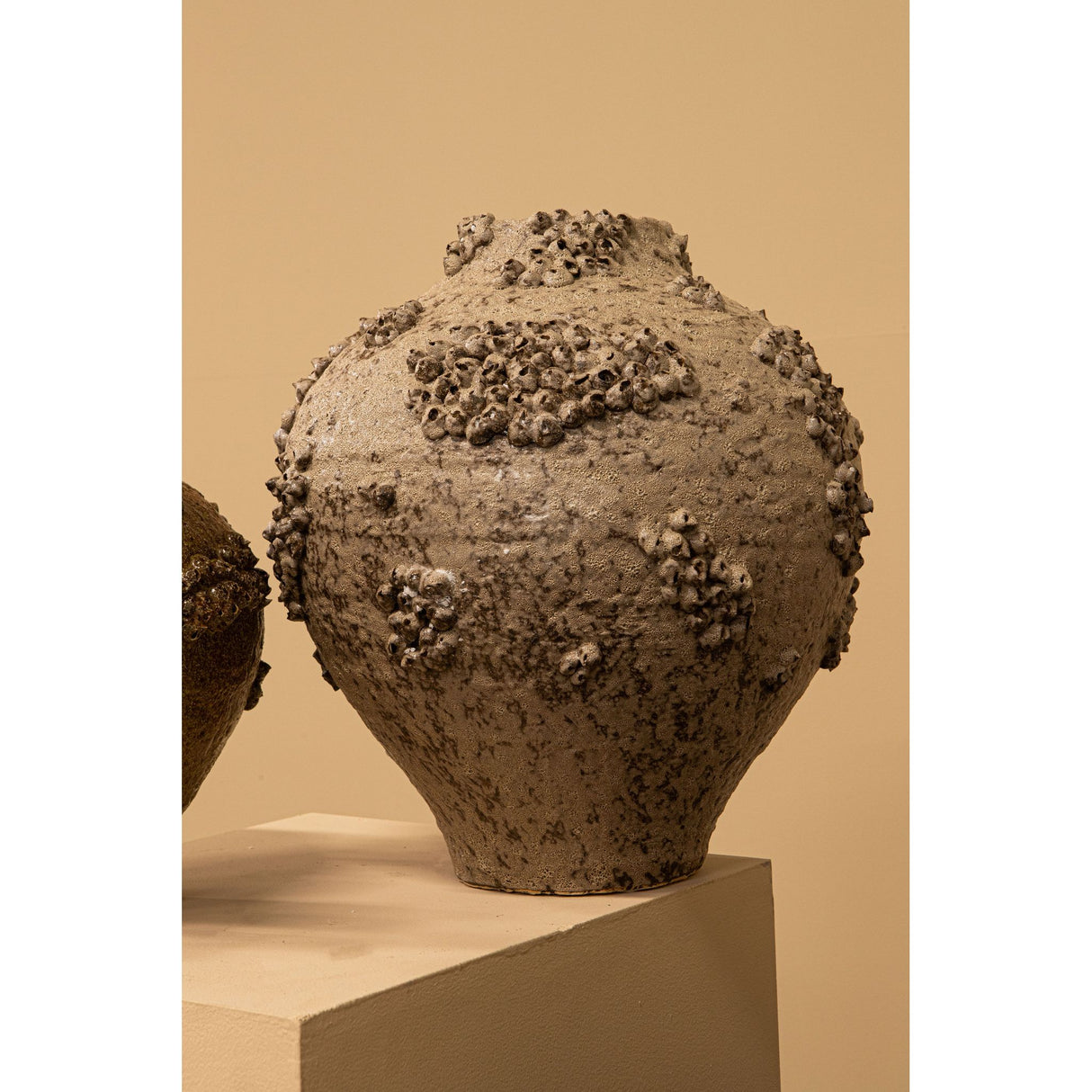 Vase – Keramik Material, Raue Oberfläche, Korallen Design, Beige, M – Deisy | PTMD