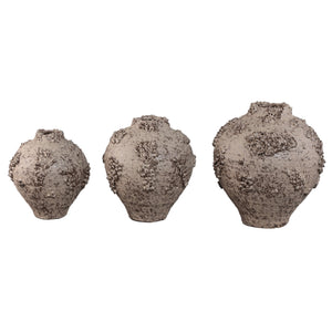 Vase – Keramik Material, Raue Oberfläche, Korallen Design, Beige, L – Deisy | PTMD