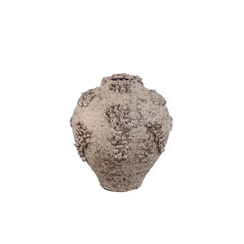 Vase – Keramik Material, Raue Oberfläche, Korallen Design, Beige, M – Deisy | PTMD