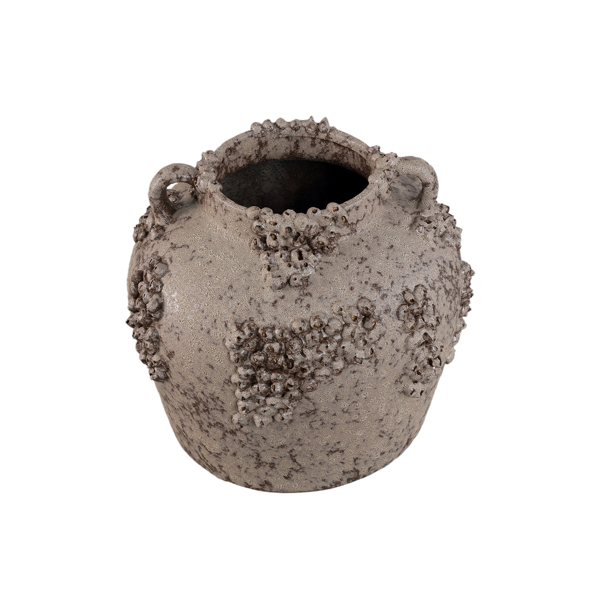 Vase – Keramik Material, Raue Oberfläche, Korallen Design mit Griffen, Beige, S – Deisy | PTMD