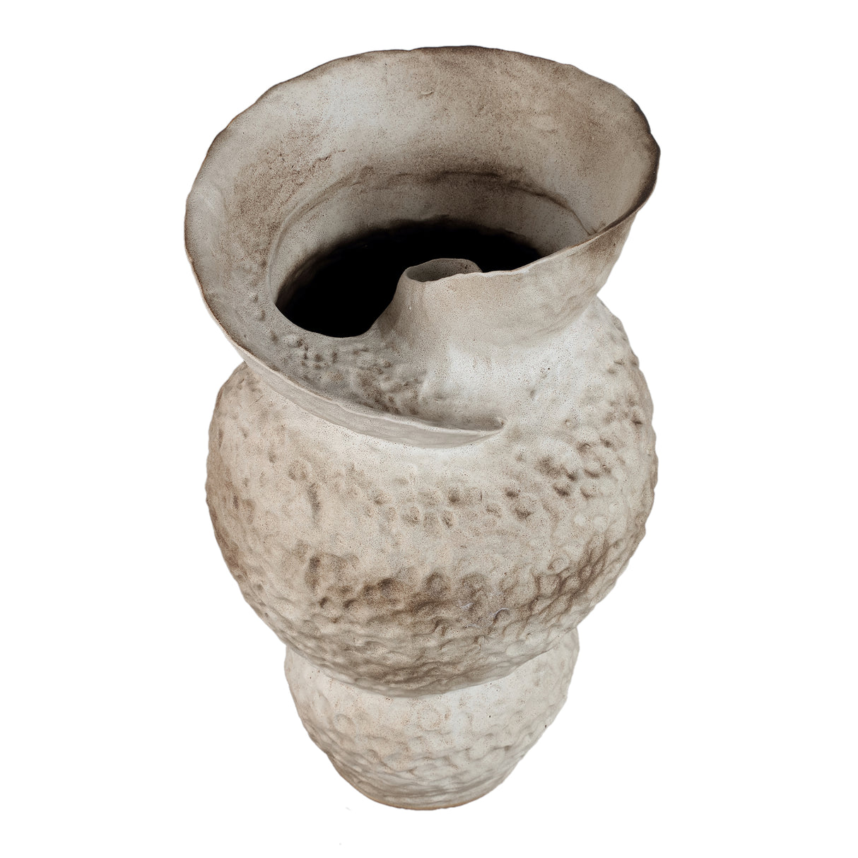 Vase – Keramik Material, Offenes Wirbelrand Design, Runde Form, S – Kery | PTMD