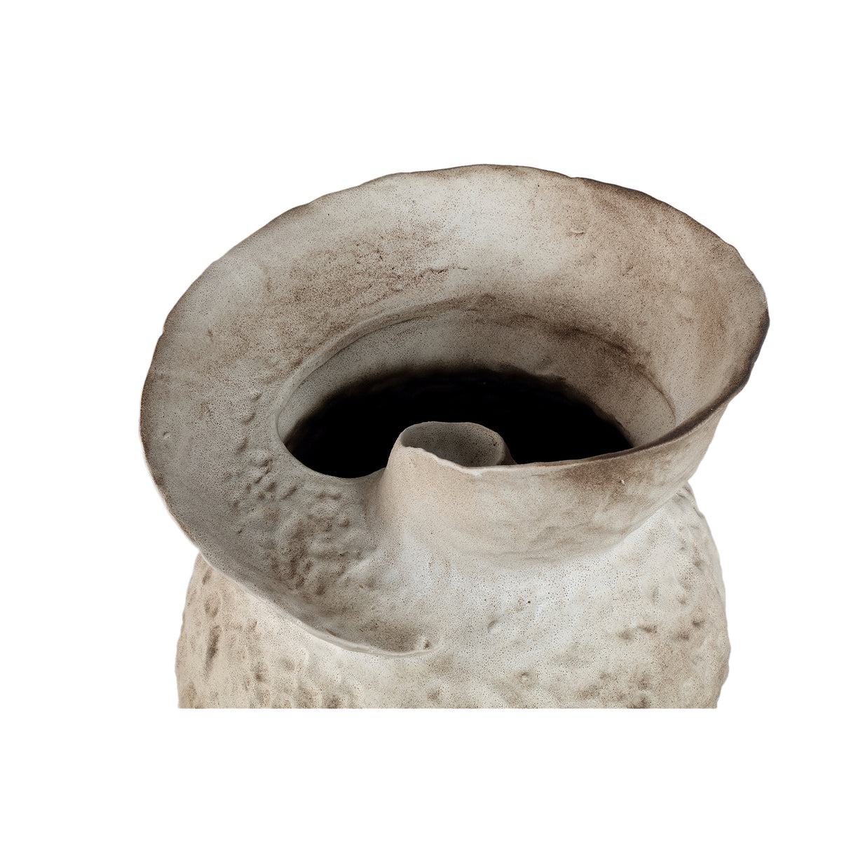 Vase – Keramik Material, Offenes Wirbelrand Design, Runde Form, S – Kery | PTMD