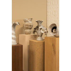 Vase – Beige Surface, Wavy Rim, Ceramic Material – Isidro | PTMD