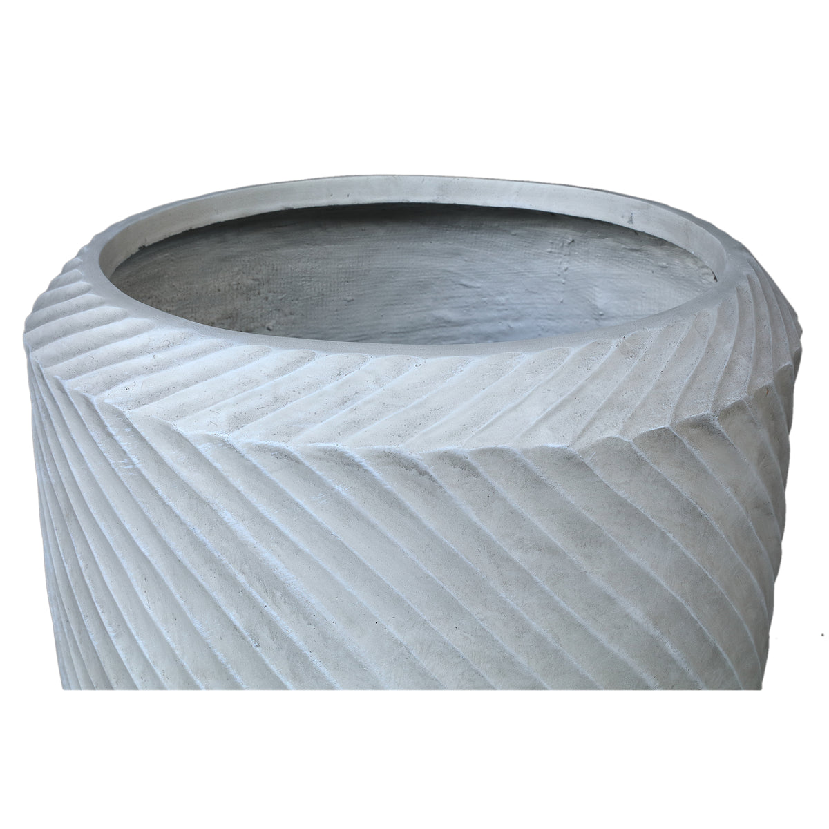 Pot – beige surface, wave pattern, round shape, handcrafted – Nikol | PTMD
