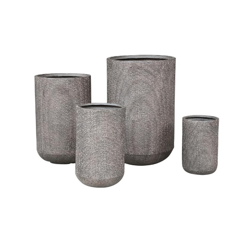 Topf – braune Oberfläche, gemusterte Optik, runde Form, hohe Form – Rylon | PTMD