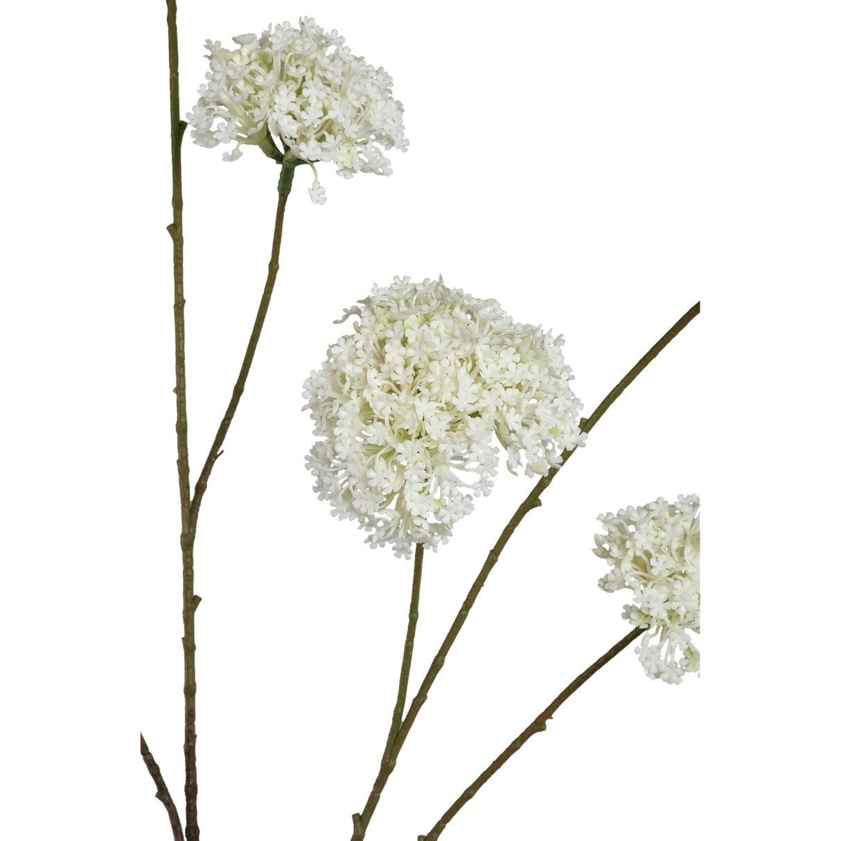 Artificial Branch – White Angelica Flower Spray, Polyester Fabric, Semi-Handmade | PTMD
