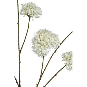 Artificial Branch – White Angelica Flower Spray, Polyester Fabric, Semi-Handmade | PTMD