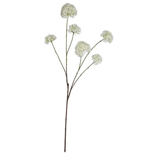 Artificial Branch – White Angelica Flower Spray, Polyester Fabric, Semi-Handmade | PTMD