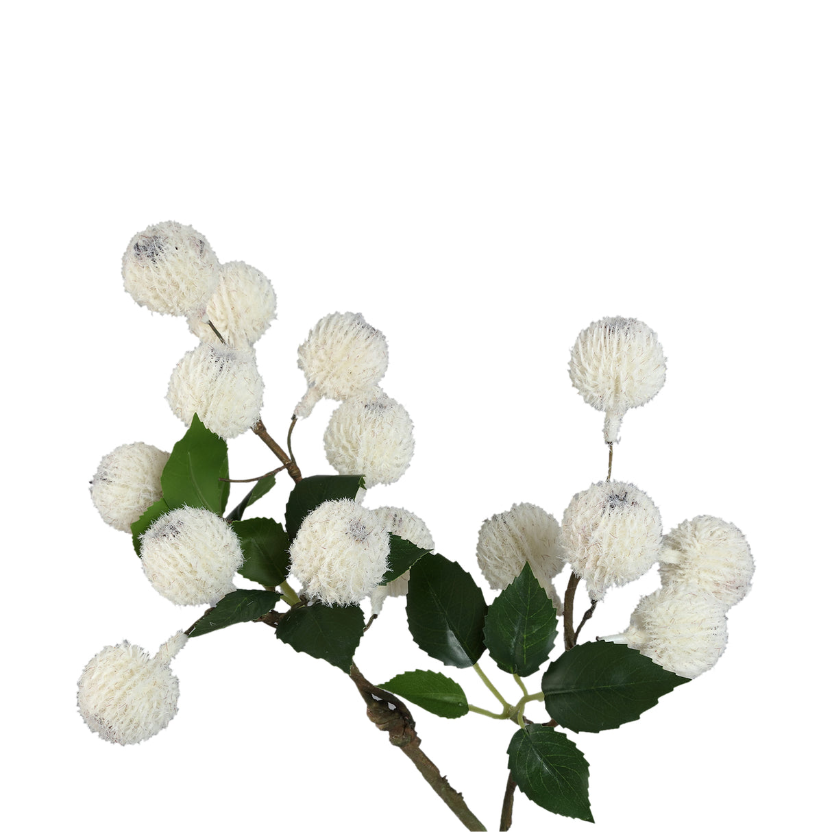 Artificial Branch – White Xylia Fruit Spray, Plastic, Semi-Handmade | PTMD