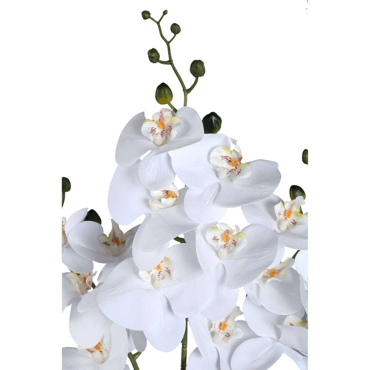 Kunstpflanze - Weiße Phalaenopsis Busch, Kunststoff, Halbhändig gefertigt | PTMD