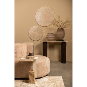 Wandpaneel aus Aluminiumblech in Beige mit Struktur-Oberfläche, runder Form, L – Raizo | PTMD