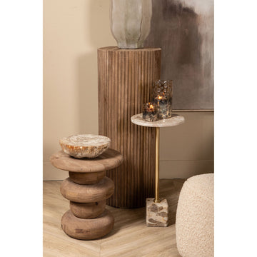 Dekotablett – Versteinertes Holz, Halbkugel Design, Naturbelassene Oberfläche, S – Bethe | PTMD