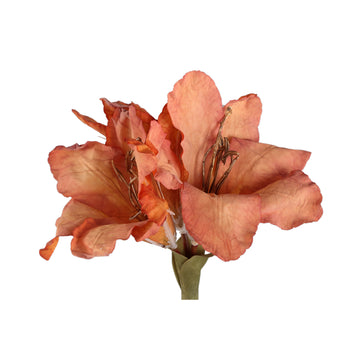 Amaryllisblume - Oranger Amaryllis-Stiel, Metall, Kunststoff, Leinwand | PTMD