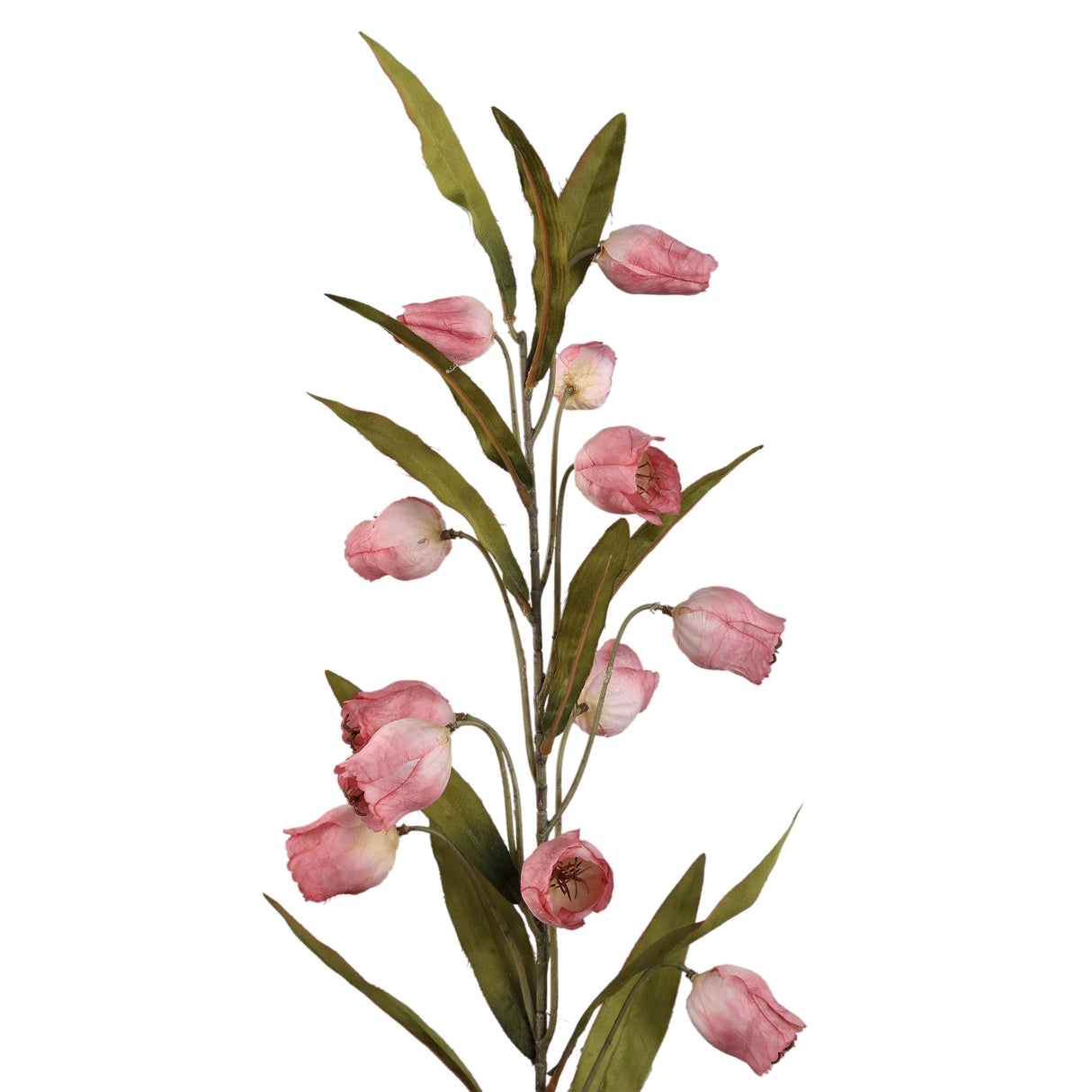 Gartenblume – Rosa Sandersonia Blume Spray, Metall, Kunststoff, Leinwand | PTMD