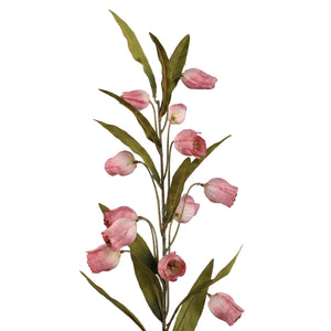 Gartenblume – Rosa Sandersonia Blume Spray, Metall, Kunststoff, Leinwand | PTMD