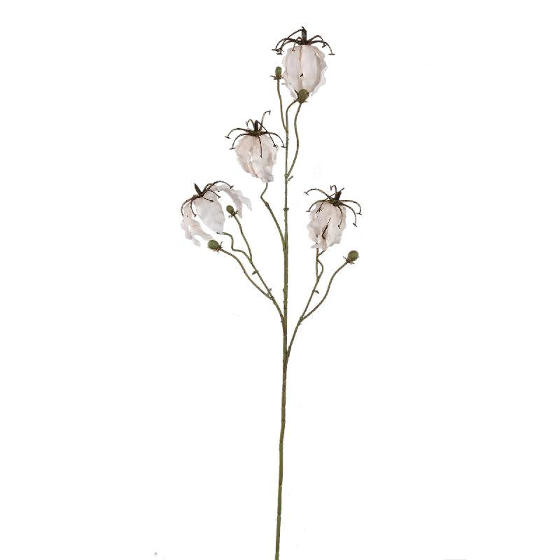 Gartenblume – Cremefarbener Gloriosa-Blütenspray aus Metall, Kunststoff und Canvas | PTMD