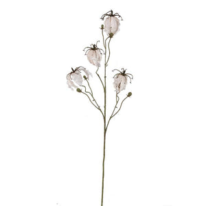 Gartenblume – Cremefarbener Gloriosa-Blütenspray aus Metall, Kunststoff und Canvas | PTMD