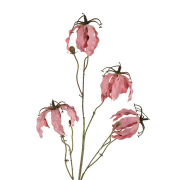 Gartenblume – Rosa Gloriosa-Blütenspray aus Metall, Kunststoff und Canvas | PTMD