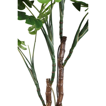 Baumgrün mit Monstera-Pflanze, im Topf und aus Kunststoff, L | PTMD