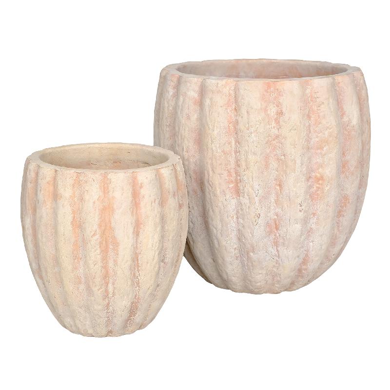 Pot – Natural Terracotta Ceramic, Tall Bar Structure, Bombé Shape – Kendra | PTMD