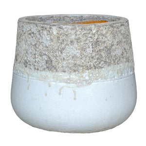 Pot – Ceramic Surface, Rough Edge Design, White, L – Lenz | PTMD