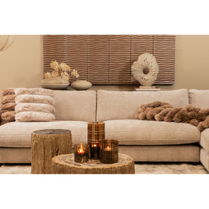 Kissen – Kunstfell, Geriffeltes Design, Rechteckige Form, Beige, S – Divvo | PTMD