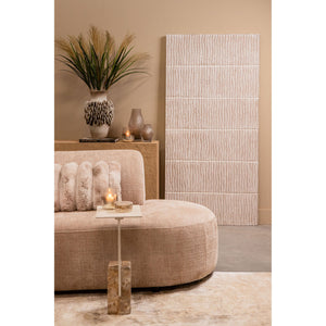 Wall Panel – Wave Stripe Layer Design, MDF Construction, White Color, Textured Surface, L – Seline | PTMD