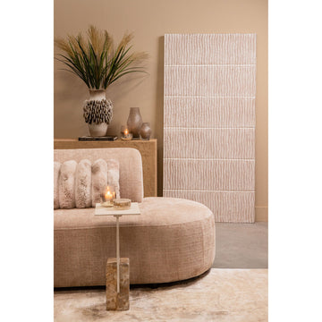 Wandpaneel – Wellenmuster Design, Rechteckige Form, MDF Material, Weiß, L – Seline | PTMD