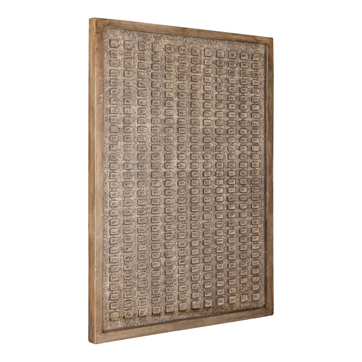 Wandpaneel – Gerahmtes Design mit Glas, MDF Konstruktion, Bronze Farbton, Dekorative Struktur, L – Sierre | PTMD