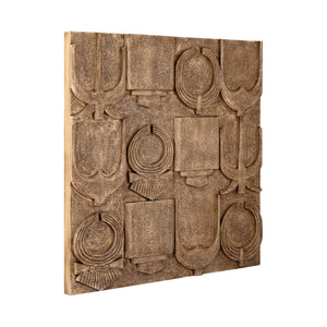 Wandpaneel – Antike Symbolik Design, MDF Konstruktion, Beiger Farbton, Antiker Stil, L – Saku | PTMD