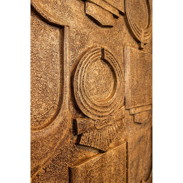 Wall Panel – Ancient Symbolism Design, MDF Construction, Beige Hue, Antique Style, L – Saku | PTMD