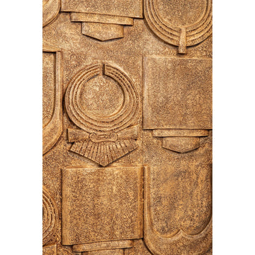 Wall Panel – Ancient Symbolism Design, MDF Construction, Beige Hue, Antique Style, L – Saku | PTMD