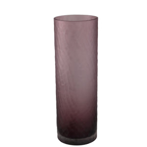 Vase – Light Pink Glass, Faceted Surface, Straight Shape, L – Paulene | PTMD