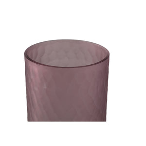 Vase – Hellrosa Glas, Geschliffene Oberfläche, Gerade Form, S – Paulene | PTMD