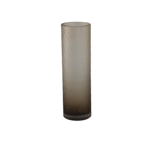 Vase – Light Brown Glass, Cut Surface, Straight Shape, M – Paulene | PTMD