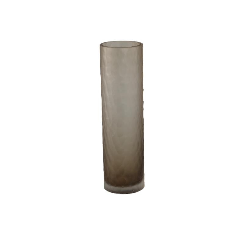 Vase – Hellbraunes Glas, Geschliffene Oberfläche, Gerade Form, S – Paulene | PTMD
