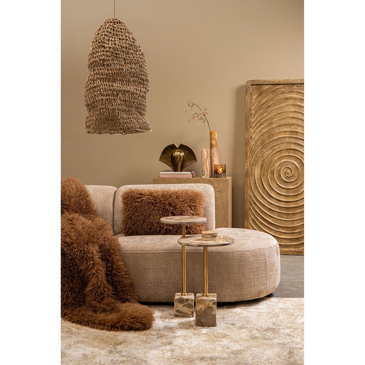 Hängelampe – Seildesign, Offene Form, Papiermaterial, Natur – Dayo | PTMD
