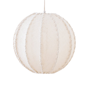 Hängelampe aus Jute und Eisen mit Cremeton und Flechtoptik in Kugelform, S – Myka | PTMD