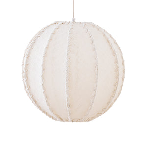 Hängelampe aus Jute und Eisen mit Cremeton und Flechtoptik in Kugelform, S – Myka | PTMD