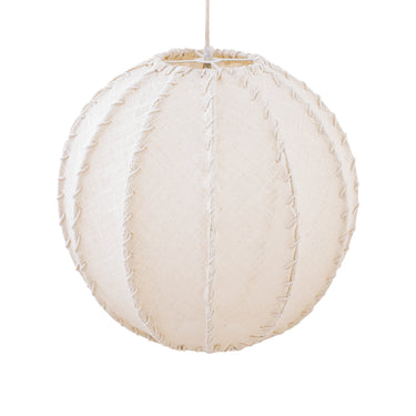 Hängelampe aus Jute und Eisen mit Cremeton und Flechtoptik in Kugelform, S – Myka | PTMD