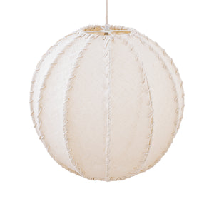 Hängelampe aus Jute und Eisen mit Cremeton und Flechtoptik in Kugelform, S – Myka | PTMD