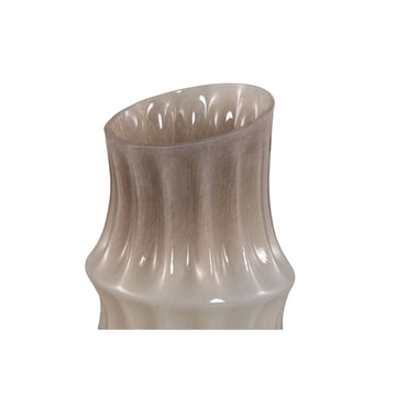 Vase – Kantige Form, Massivglas Material, Creme, S – Anvi | PTMD