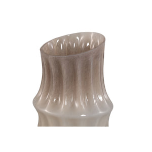 Vase - Cream-colored Glass, Angular Design, Round Shape, L - Anvi | PTMD
