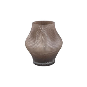 Vase – Cream-colored Glass, Wavy Design, Spiral Center, M – Caruso | PTMD