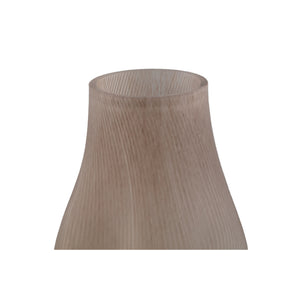 Vase – Cream-colored Glass, Wavy Design, Spiral Center, L – Caruso | PTMD