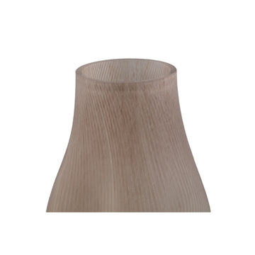 Vase – Cream-colored Glass, Wavy Design, Spiral Center, L – Caruso | PTMD
