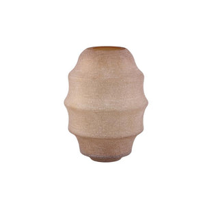 Vase - Amber Glass, Layered Surface, Round Shape, Tall - Elladie | PTMD